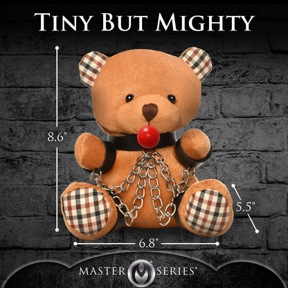 Gagged Teddy Bear Plush - Cuddle Toy with Restraints - 8.6" Length