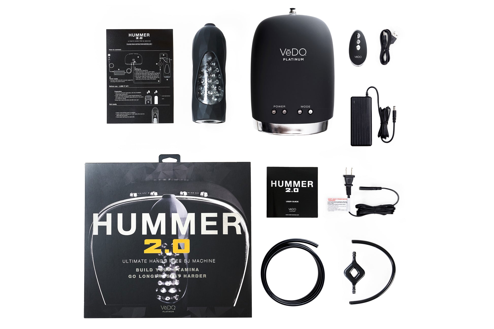 VeDO Hummer 2.0 Hands-Free BJ Machine with 180 RPM and Detachable Vibrating Sleeve