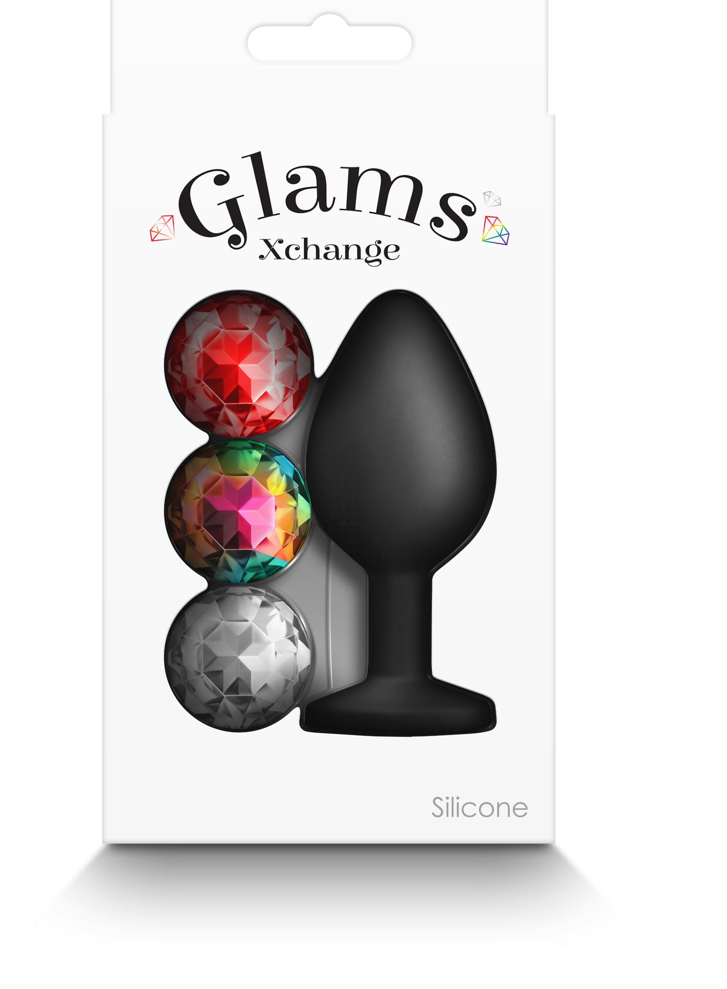 Glams Xchange Round Medium Accessory with Interchangeable Gems - Black