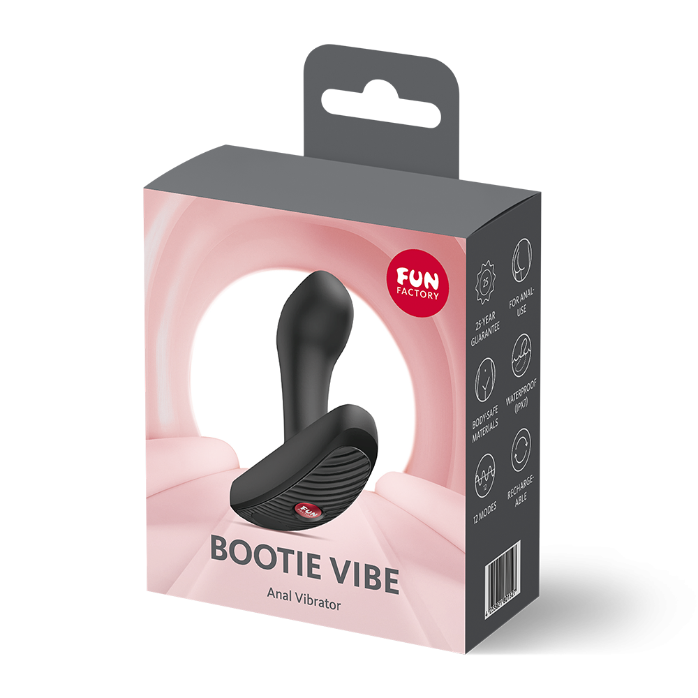 Fun Factory Bootie Vibe Anal Vibrator - Black - 12 Vibration Modes