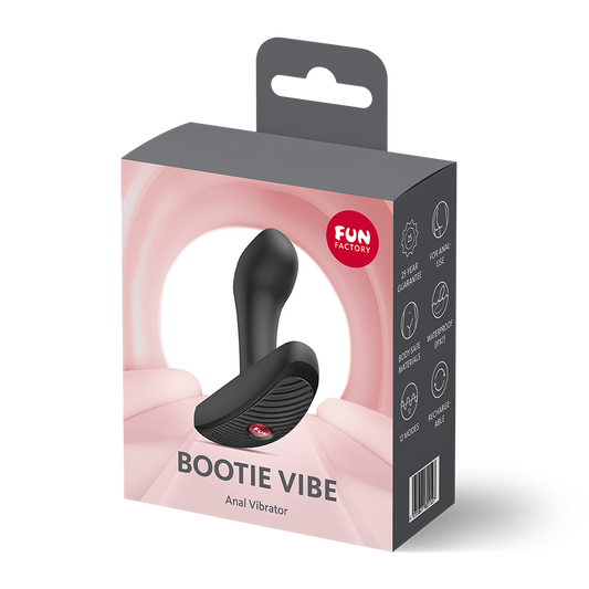 Fun Factory Bootie Vibe Anal Vibrator - Black - 12 Vibration Modes