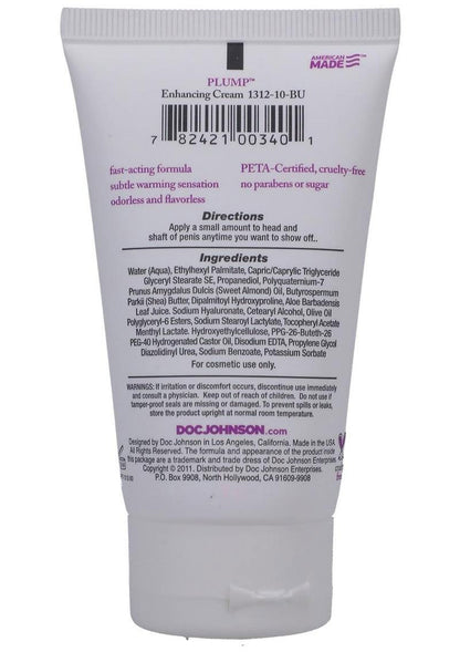 Doc Johnson Plump Enhancement Cream for Men - 2 Oz - Boxed