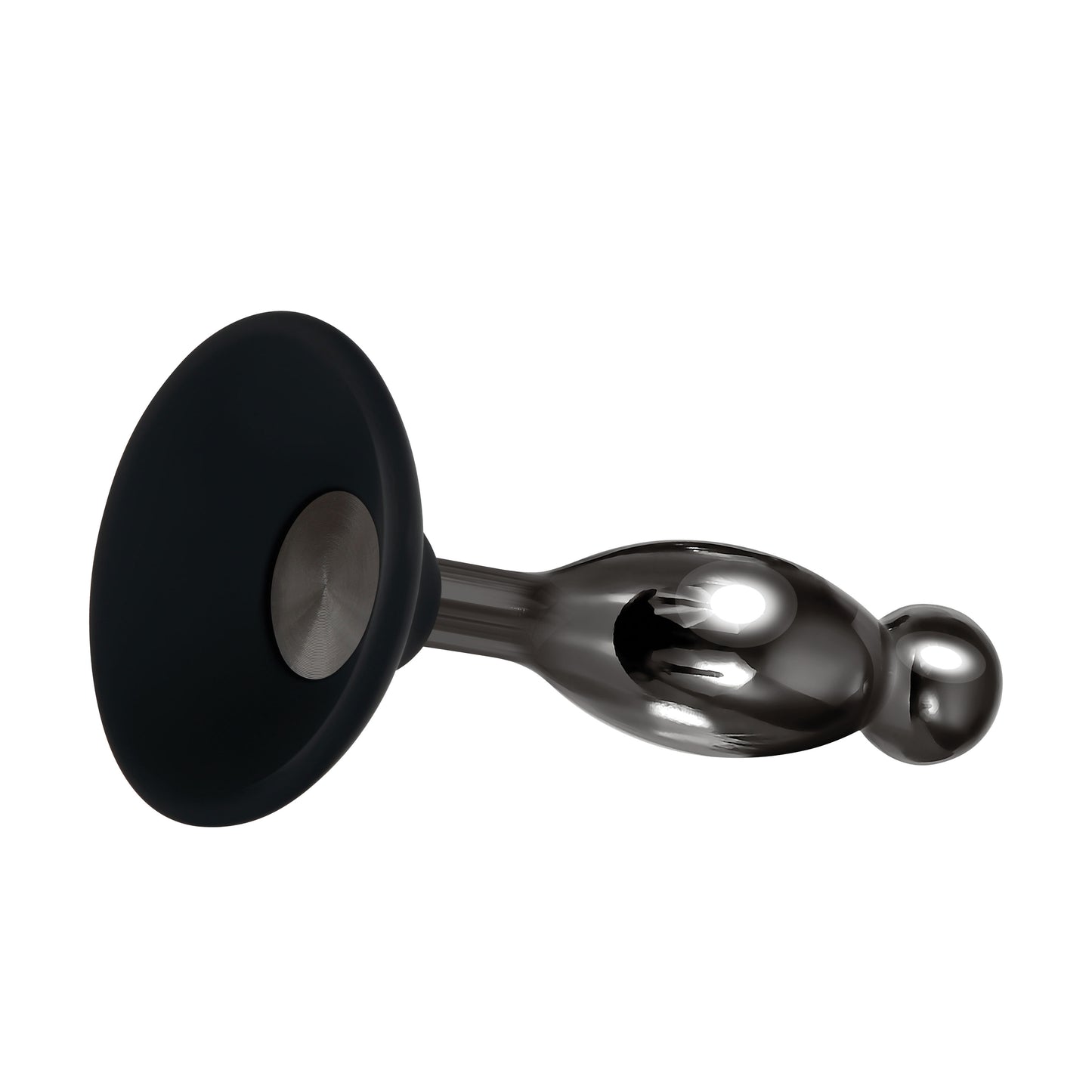 Evolved Novelties Joy Sticks 2-Piece Hands-Free Anal Plug Set - Black Chrome