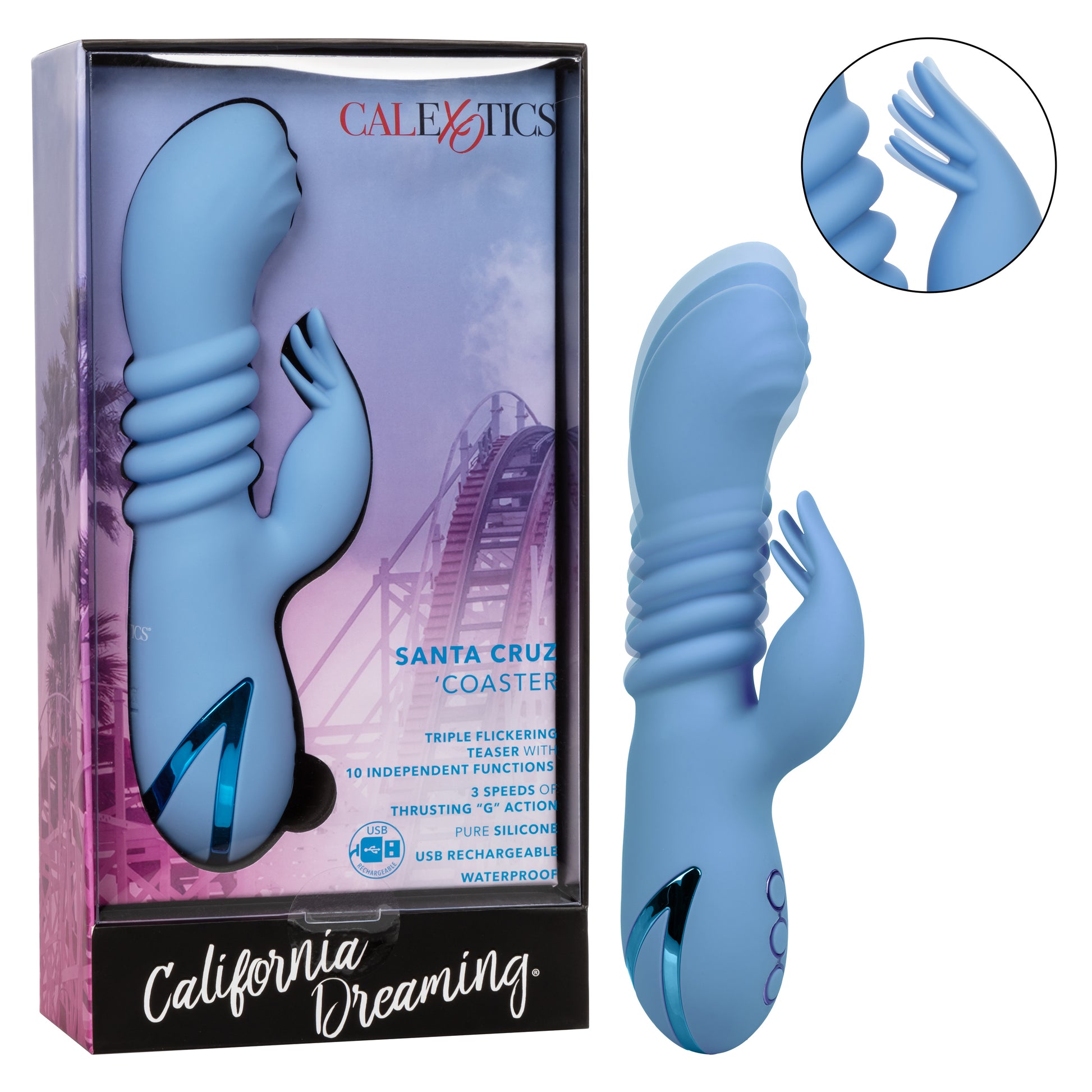 California Dreaming Santa Cruz Coaster - Thrusting G-Spot Vibrator - Body-Safe Silicone - Waterproof