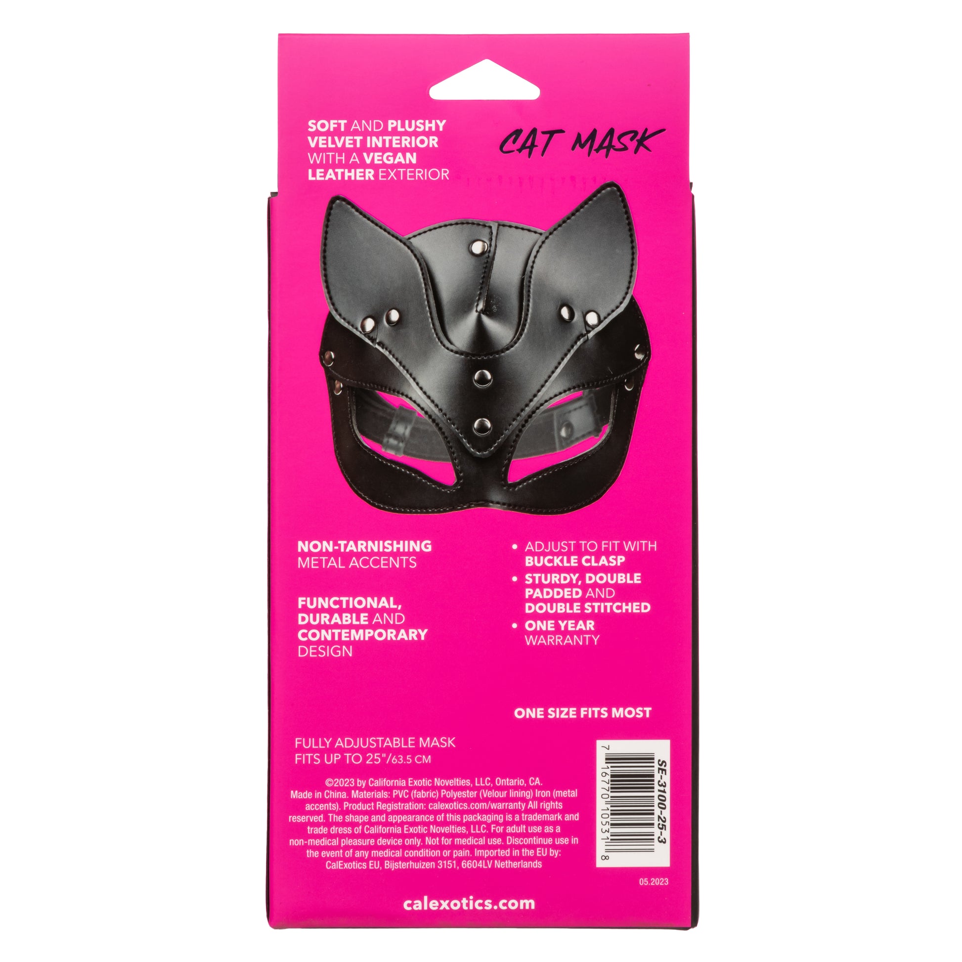 CalExotics Euphoria Collection Cat Mask – Black – Adjustable with Secure Buckle