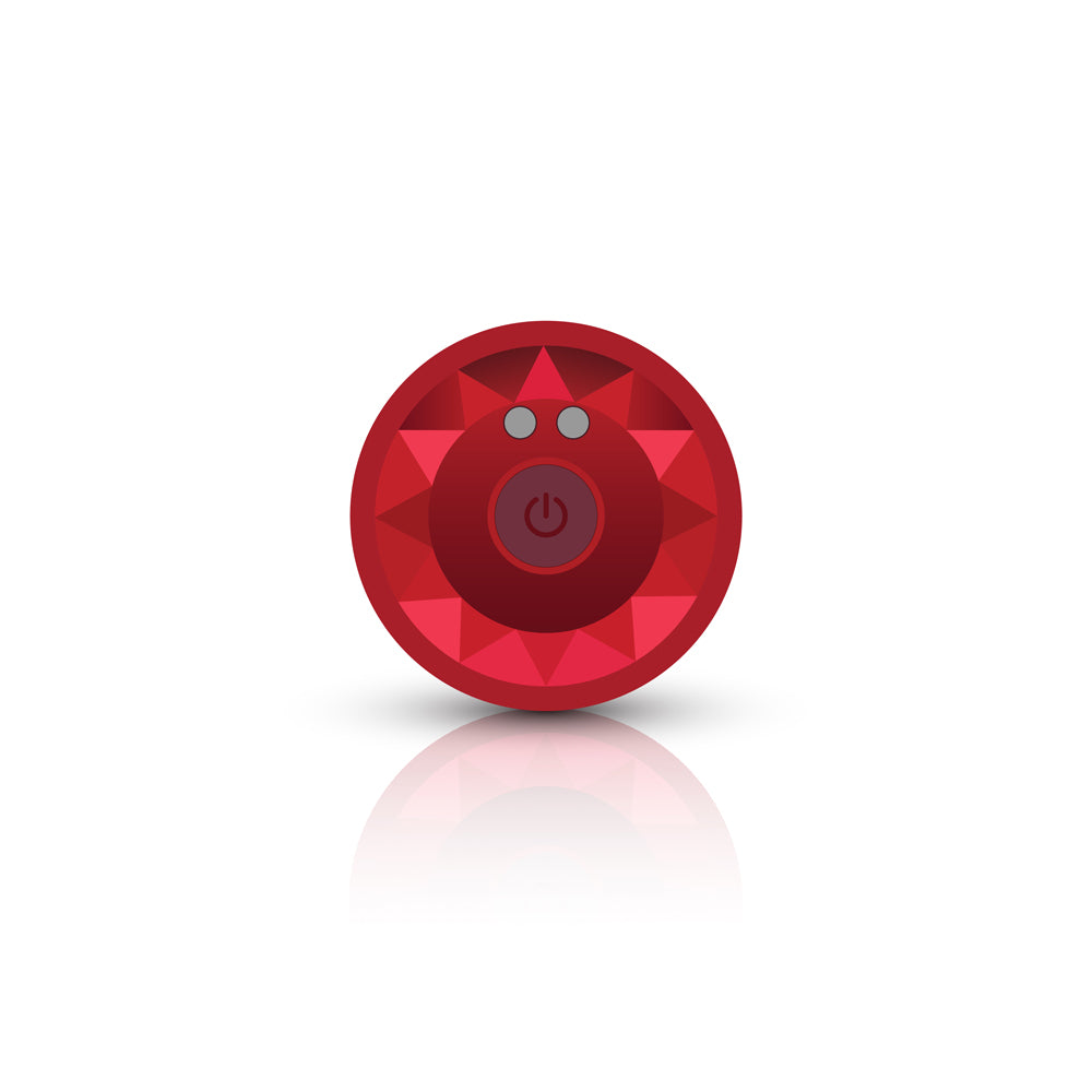 Cheeky Charms Vibrating Red Metal Anal Plug - Small with Remote Control