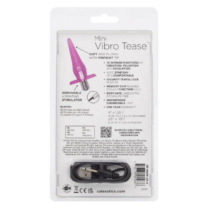 CalExotics Mini Vibro Tease Slender Probe - Pink - Multi-Function Waterproof