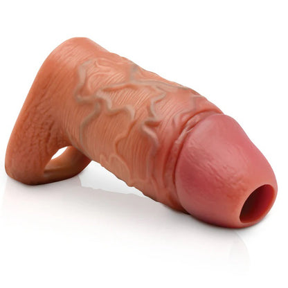 Curve Toys Jock Silicone Penis Extension Sleeve - Medium - Tan