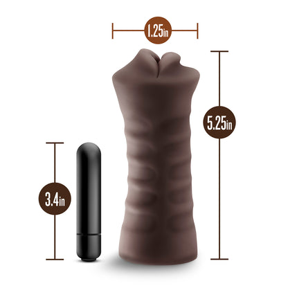 Enlust Krystal Vibrating Stroker - Brown - Open Ended Design