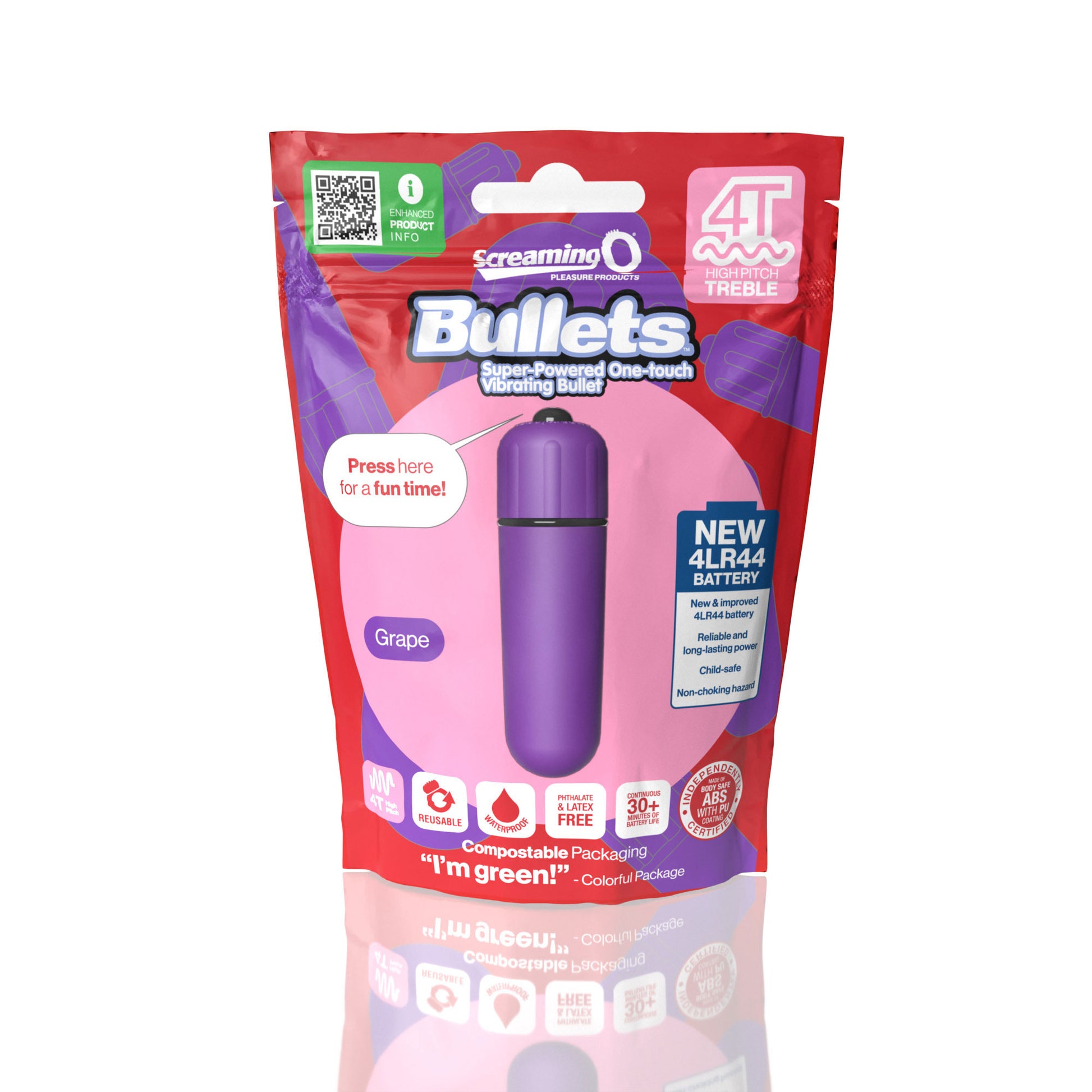 Screaming O 4t Bullet – Super Powered One Touch Vibrating Bullet – Purple