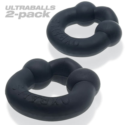 Oxballs Ultraballs 2-Piece Cockring Set - Night Black - Flexible and Stretchy