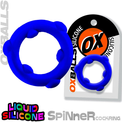 Oxballs Spinner Single Silicone Ring – Blue – Mega-Stretch Cockring