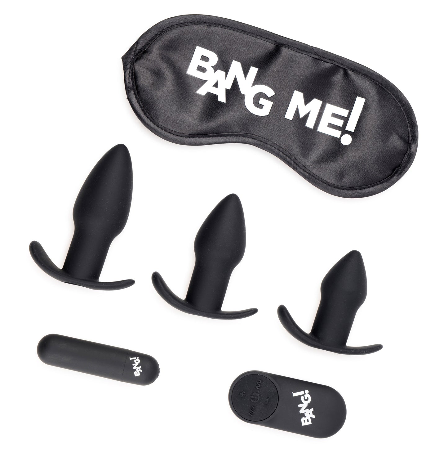 Bang Backdoor Adventure Kit – Anal Play Set with Vibrating Bullet and Blindfold – Black
