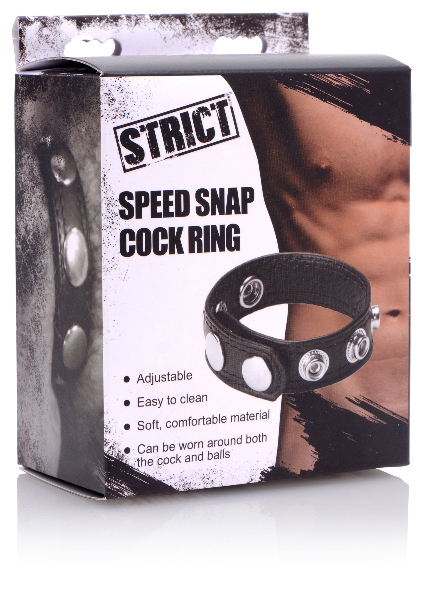 XR Brands Speed Snap Cock Ring – Adjustable Erection Enhancer – Black