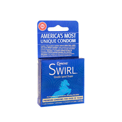 Kimono Swirl Condoms – Double Helix Shape – 3 Count