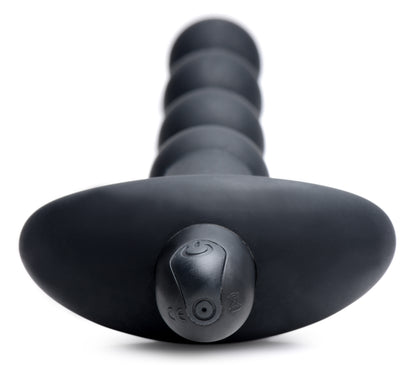 Bang Vibrating Silicone Anal Beads with Remote Control – Black