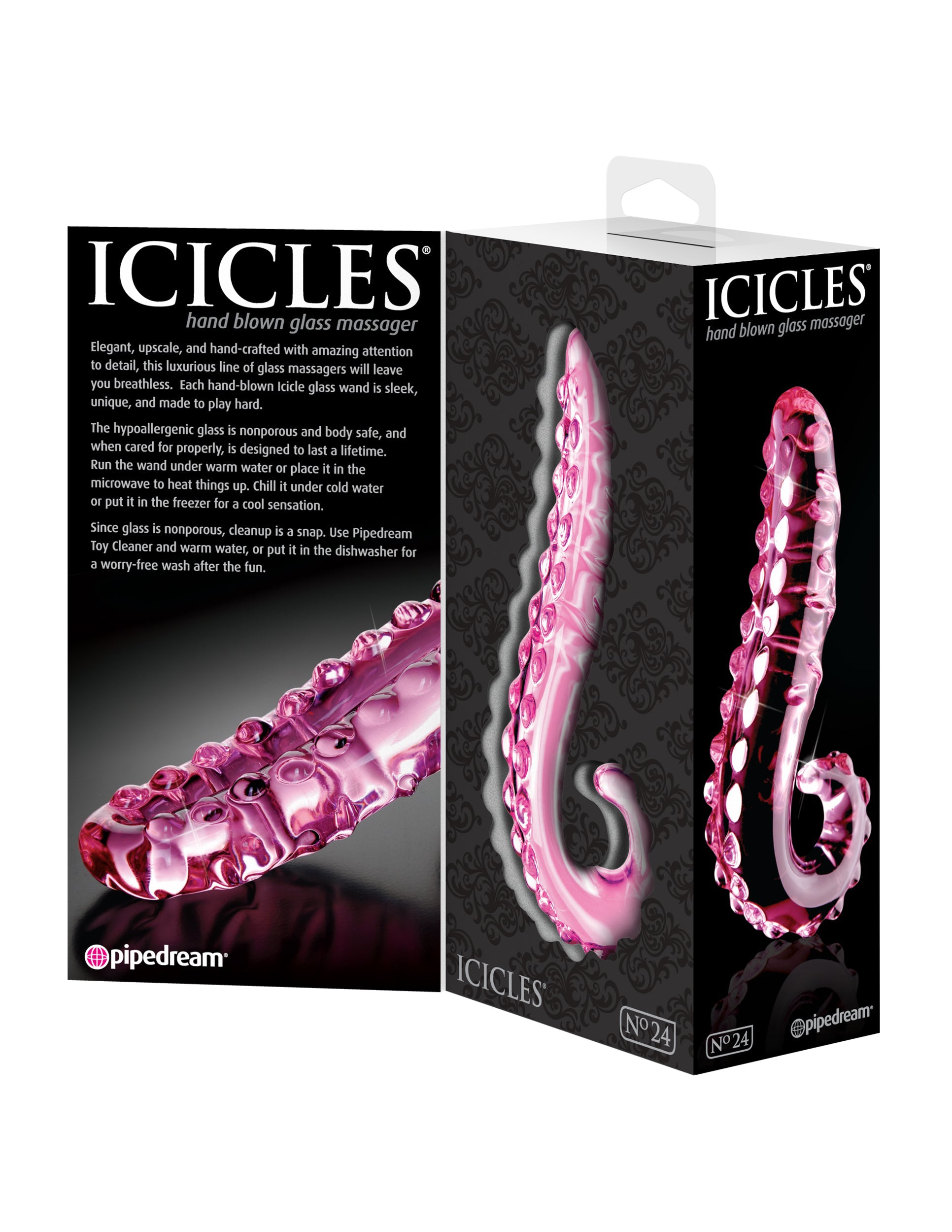 Pipedream Icicles No. 24 Glass Massager – Pink
