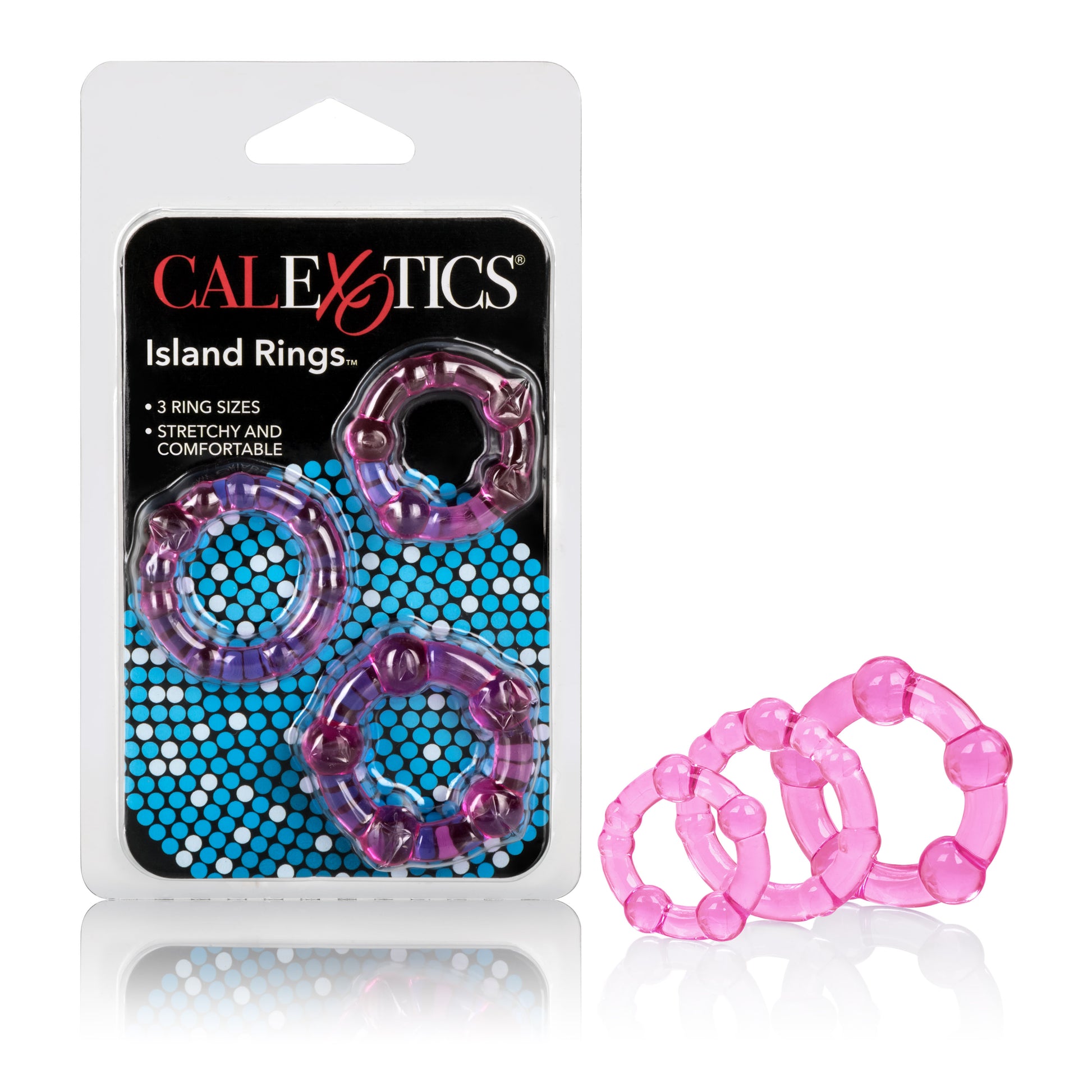 CalExotics Island Rings - Pink Beaded Rings Set with Waterproof Feature