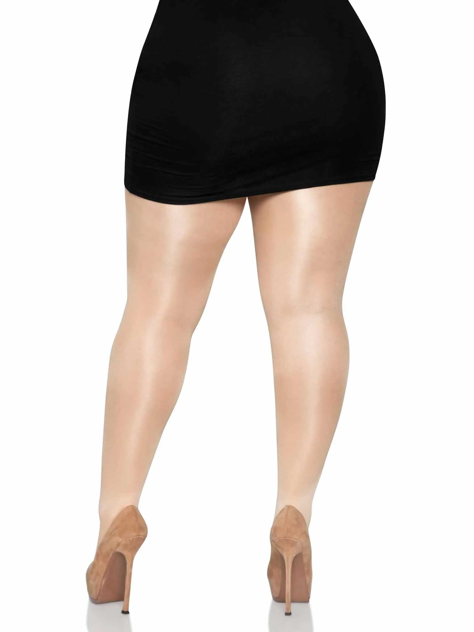Leg Avenue Suki Plus Size Sheer Tights - Queen Size - Nude