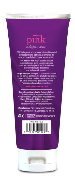 PINK Indulgence 3.3 Oz Water-Based Hybrid Lubricant for Women – Unscented