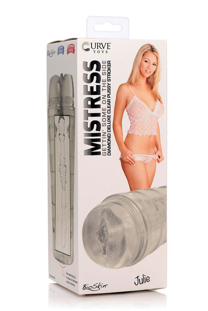 Curve Toys Mistress Julie Diamond Deluxe Clear Pussy Stroker with Suction Control