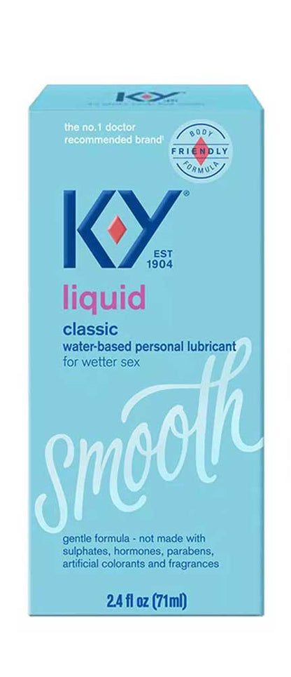 K-Y Liquid Personal Lubricant 2.5 Oz Bottle – Water-Based, Condom Compatible