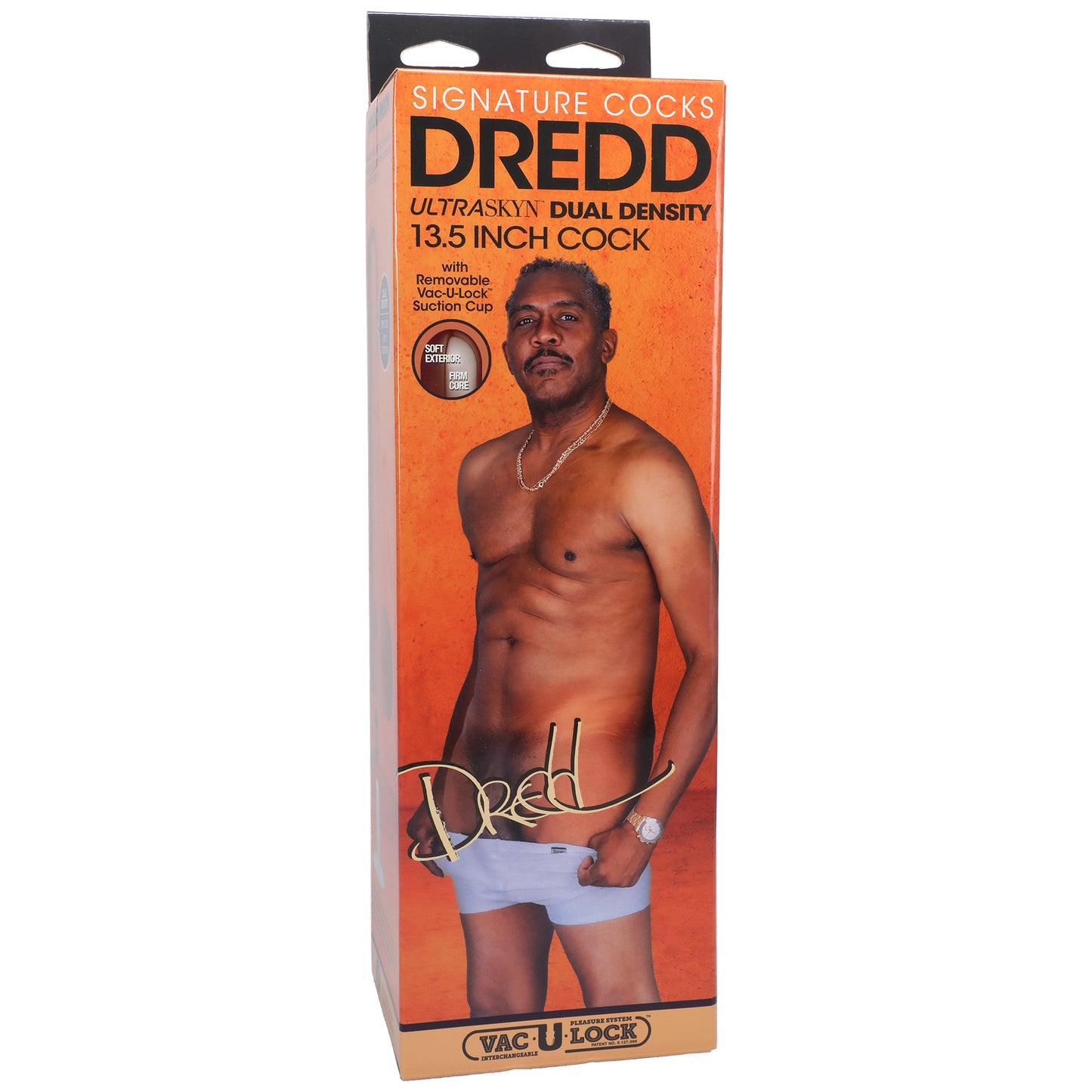 Doc Johnson Dredd 13.5 Inch Ultraskyn Cock with Removable Vac-U-Lock Suction Cup - Chocolate