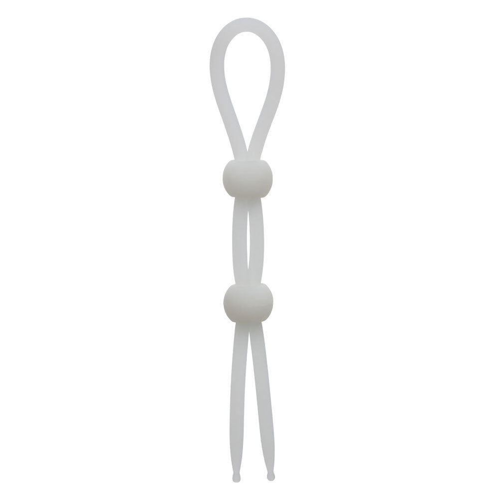 CalExotics Alpha Liquid Silicone Dual Lasso – Adjustable Waterproof Enhancer – White