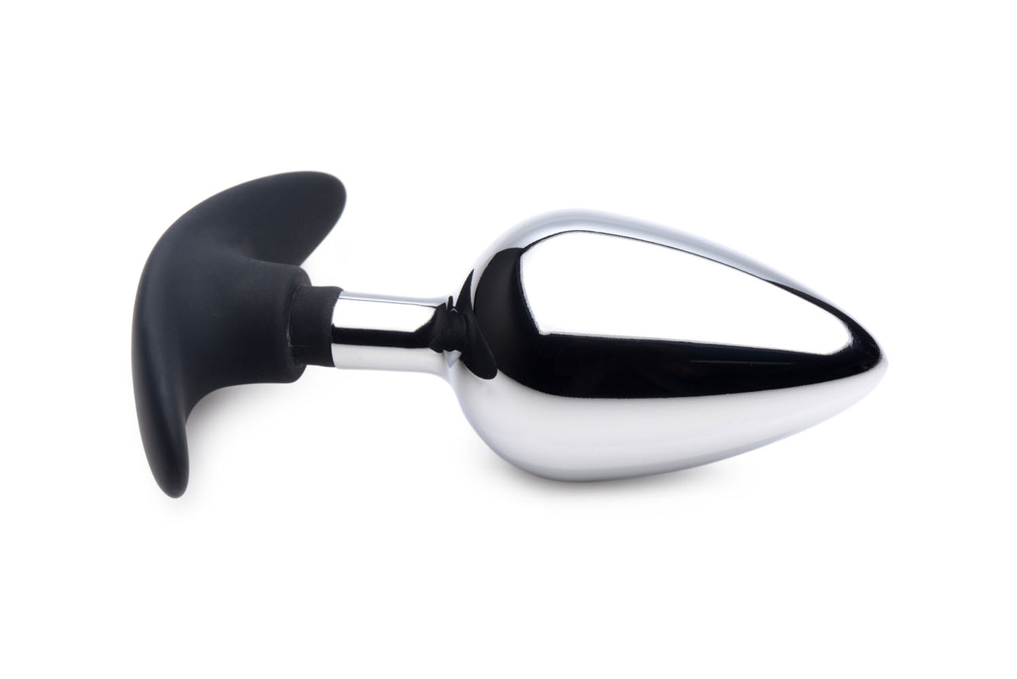 XR Brands Dark Invader Large Metal and Silicone Anal Plug – Silver