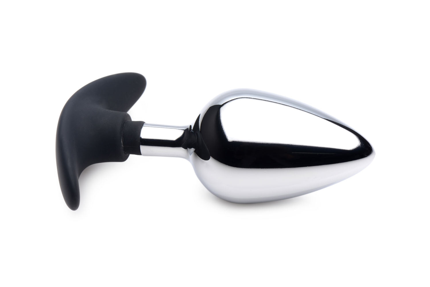 XR Brands Dark Invader Large Metal and Silicone Anal Plug – Silver