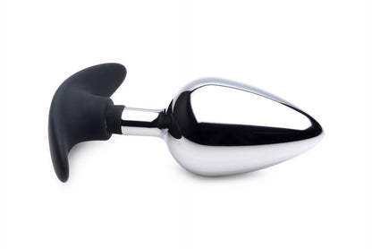 XR Brands Dark Invader Large Metal and Silicone Anal Plug – Silver