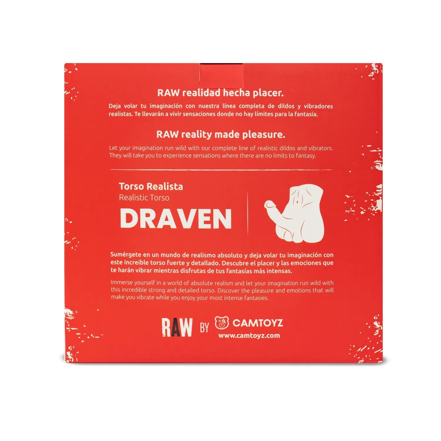 Camtoyz Raw Realistic Torso Draven - Bendable Masturbator - White