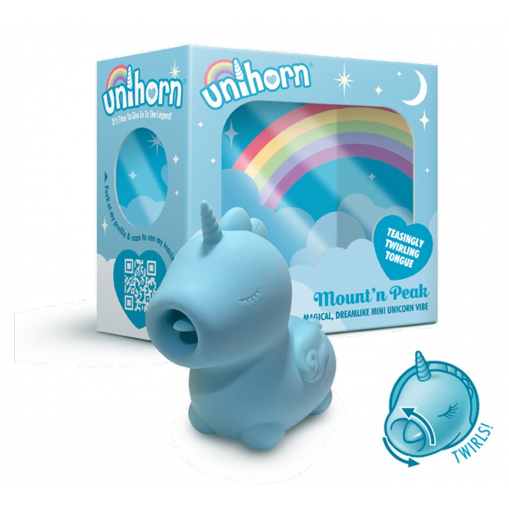 Unihorn Mount'n Peak Vibrator – Blue – Multi-Function Dual Motor