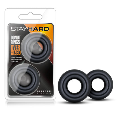 Blush Stay Hard Donut Rings – Oversized Cock Rings – Black