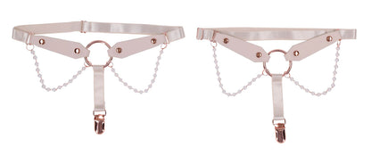 Peaches 'N Creame Pearl Garters - Peach