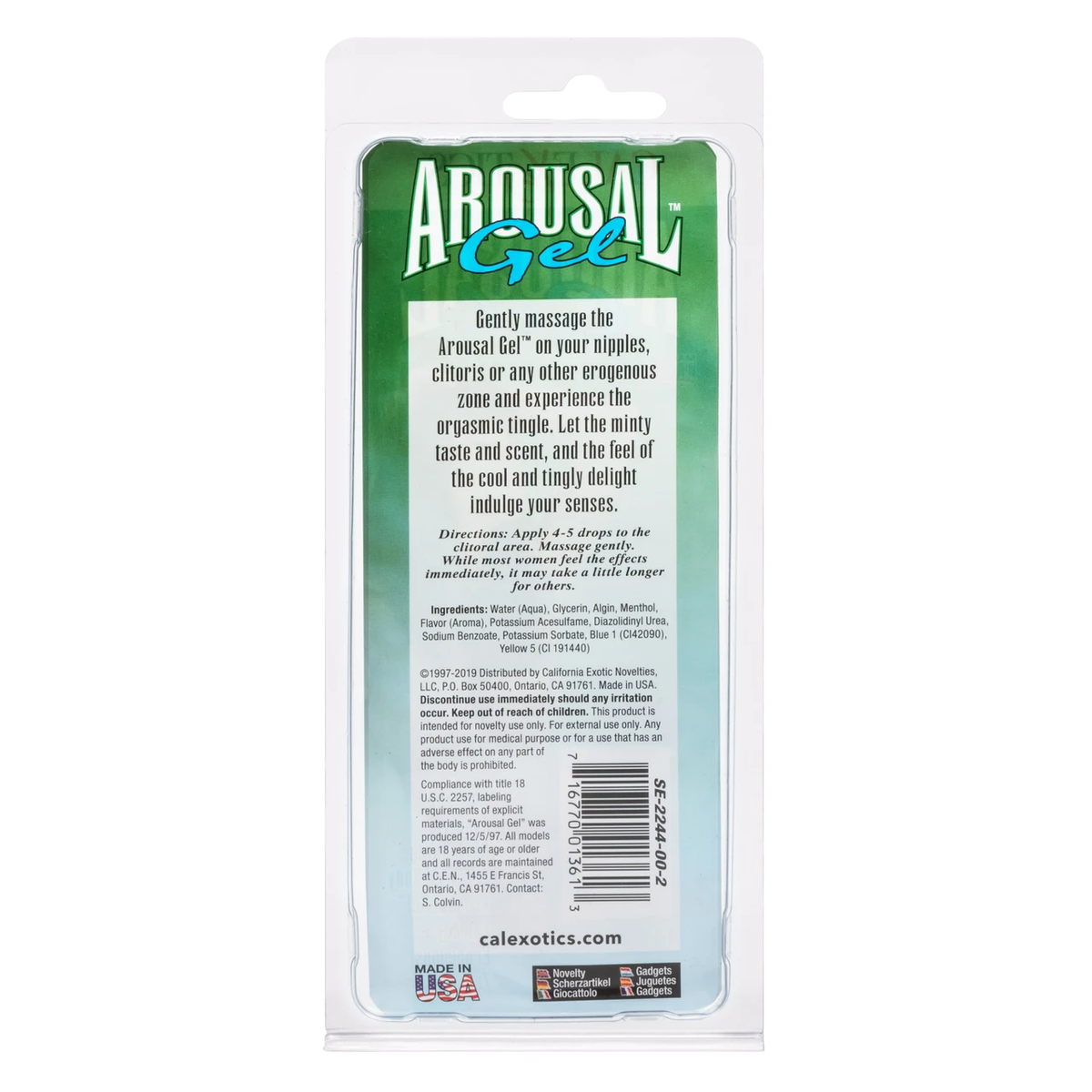 CalExotics Arousal Gel – Mint Flavor – 0.25 Fl Oz