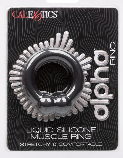 CalExotics Alpha Liquid Silicone Muscle Ring – Black – Enhancer Ring