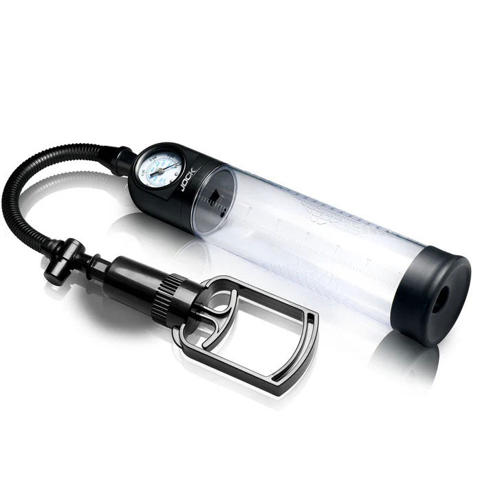 Curve Toys Pump Up Gauge Penis Pump with Pull Rod – Clear