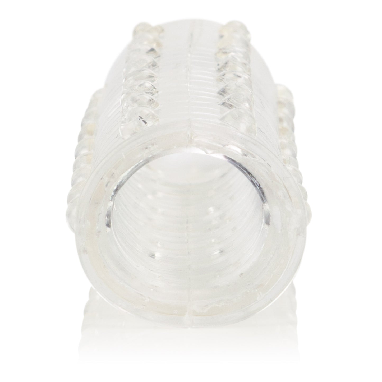 CalExotics Reversible Sleeve with Ridges and Pleasure Nodules - Clear