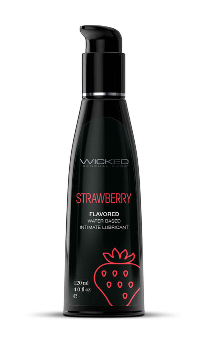 Wicked Aqua Strawberry Water-Based Intimate Lubricant – 4 Fl. Oz.