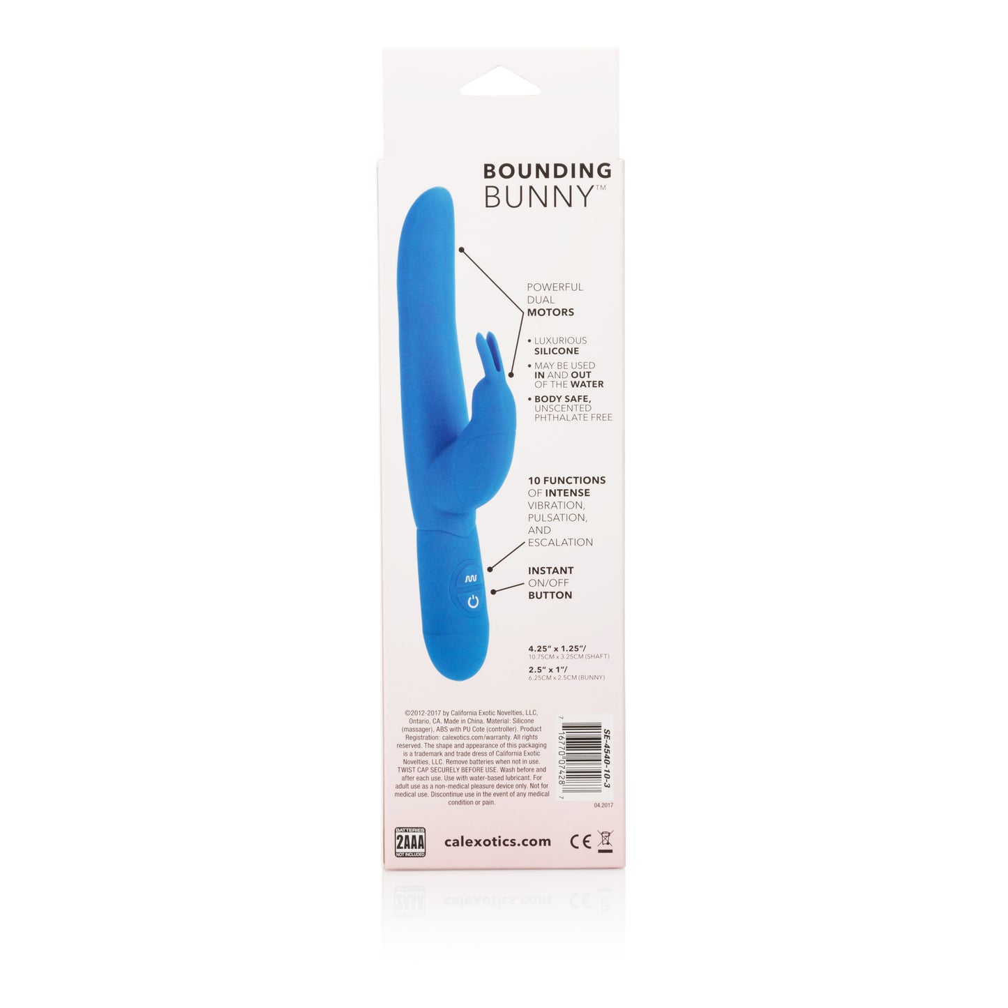 CalExotics Posh 10-Function Silicone Bounding Bunny – Blue