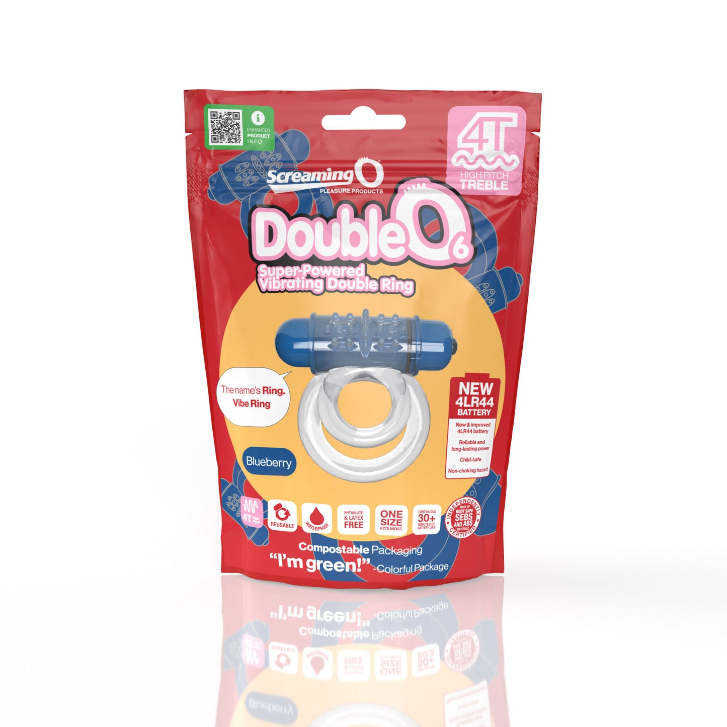 Screaming O Double O 6 Super Powered Vibrating Double Ring – Blueberry