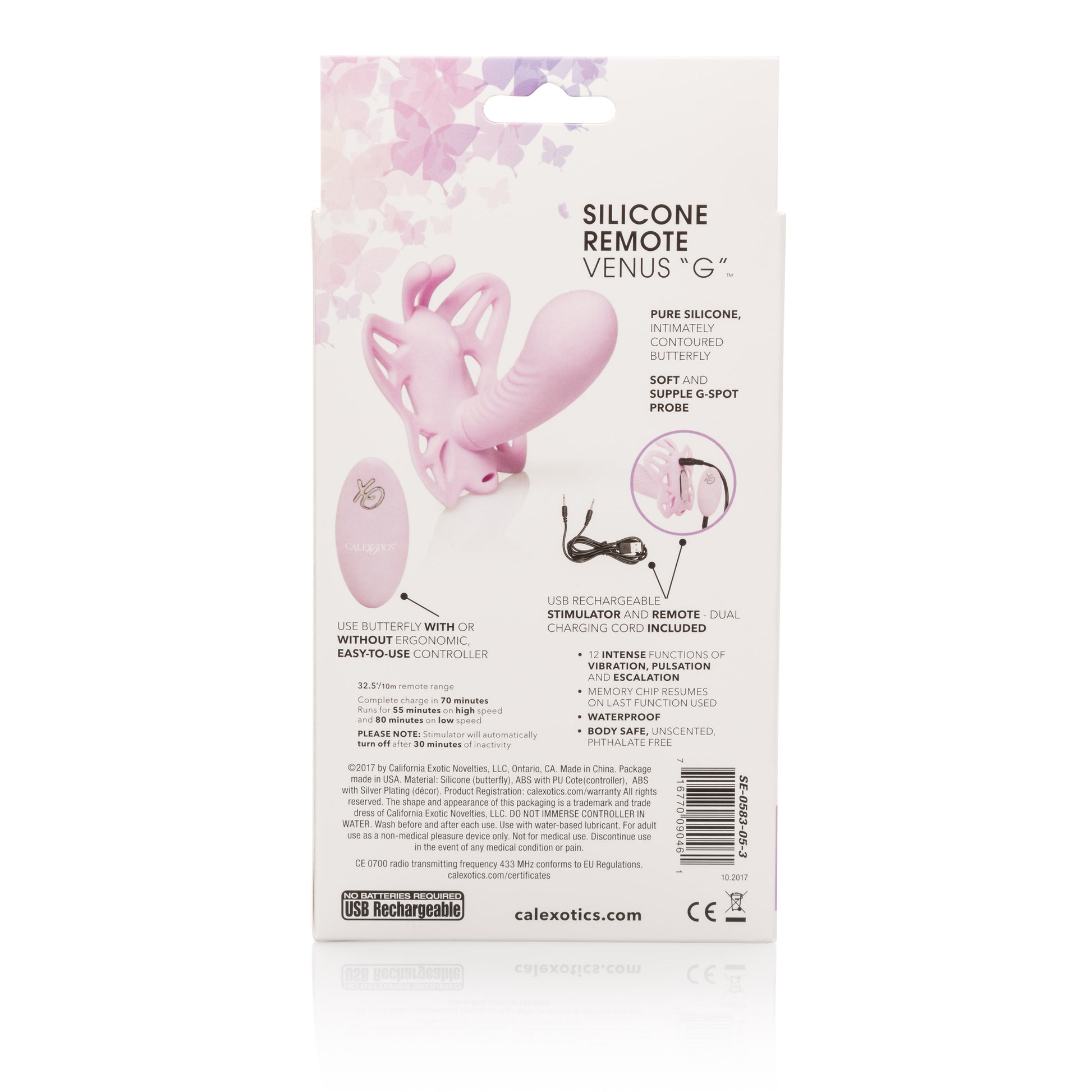 CalExotics Venus Butterfly Silicone Remote G-Spot Massager – Pink