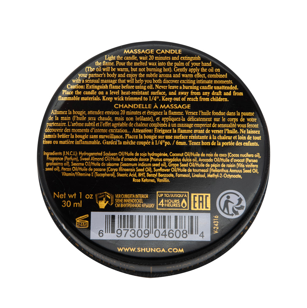 Shunga Mini Massage Candle - Romance - Massage Oil - Sparkling Strawberry Wine - 1 Fl. Oz.