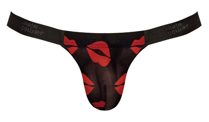 Kiss Me - Micro Thong v - Large/ X-Large - Sheer Lips