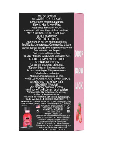 Kama Sutra Oil of Love - Strawberry Dreams - Kissable Foreplay Oil - 0.75 Fl. Oz.