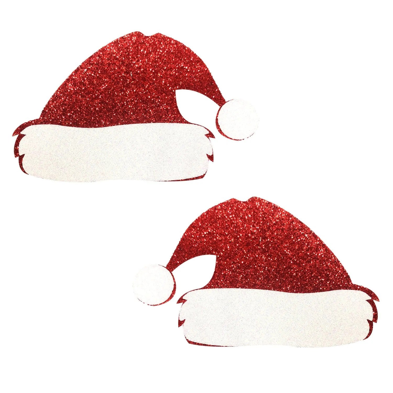 Neva Nude Glitter Santa Hat Nipple Cover Pasties - Red - Hypoallergenic