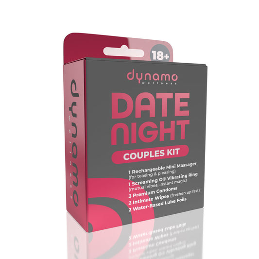 Screaming O Date Night Intimacy Kit – Rechargeable Mini Massager, Vibrating Ring, Condoms, Lubricant Wipes