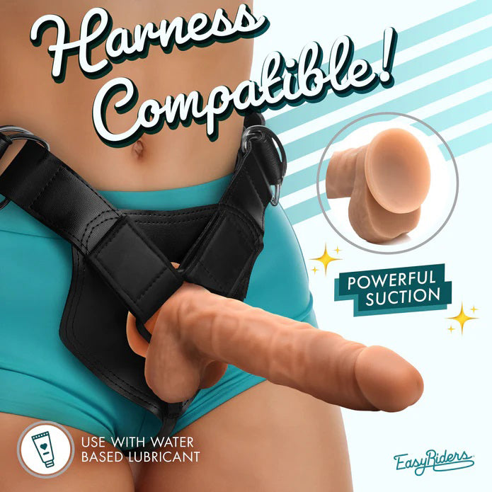 Easy Riders 7" Silicone Dildo with Balls - Tan