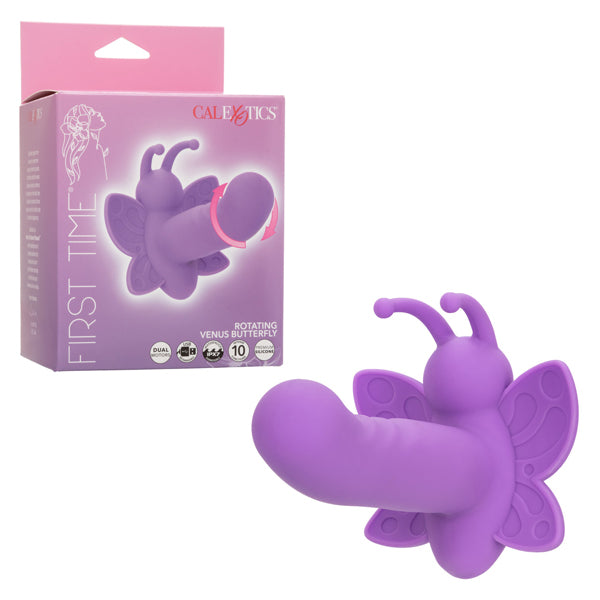CalExotics First Time Rotating Venus Butterfly – Purple – 10 Function Butterfly Stimulator